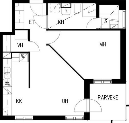 Right of occupancy apartment Espoo Kilo 2 rooms