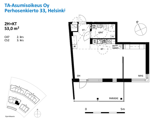 Right of occupancy apartment Helsinki Kaarela 2 rooms