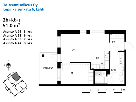 Right of occupancy apartment Lahti Kärpänen 2 rooms