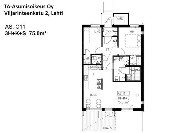 Right of occupancy apartment Lahti Ahtiala 3 rooms