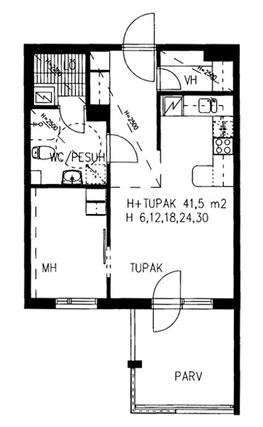 Right of occupancy apartment Tampere Kaukajärvi 1 room