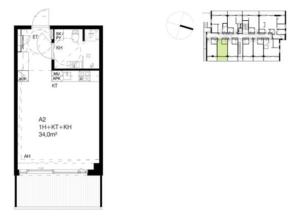 Rental Espoo Tapiola 1 room Rakennuttajan kuvia