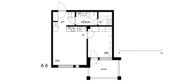 Rental Seinäjoki Keskusta 2 rooms A  8  Alkionkatu 4 A 8
