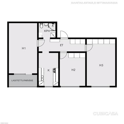Vuokra-asunto Seinäjoki Uppa 3 huonetta Talon etupihaa.
