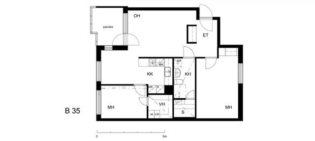 Rental Helsinki Vuosaari 3 rooms B 35  Kaivonkatsojantie 8 B 35