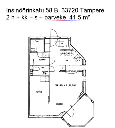 Vuokra-asunto Tampere Hervanta Kaksio kuvat samankaltaisesta asunnosta