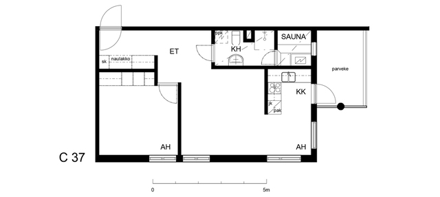 Vuokra-asunto Espoo Espoon keskus Kaksio C 37  Espoonaukio 7 C 37