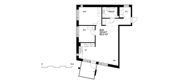 Rental Vantaa Viertola 3 rooms B 20  Osmankäämintie 5 B 20