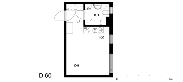 Vuokra-asunto Tampere Iidesranta Yksiö D 60  Lokintaival 13 D 60