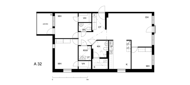 Rental Kuopio Keskusta 4 rooms A 32  Tulliportinkatu 6 A 32
