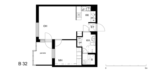 Vuokra-asunto Helsinki Vuosaari Kaksio B 32  Kaivonkatsojantie 8 B 32