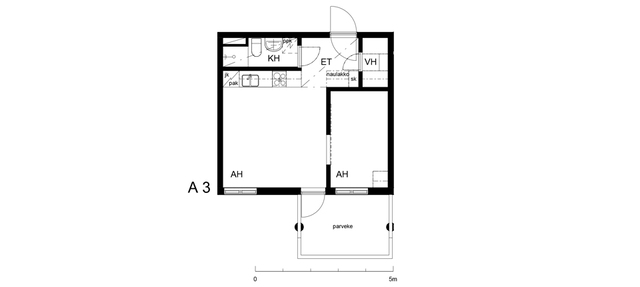 Vuokra-asunto Espoo Espoon keskus Yksiö A  3  Espoonaukio 7 A 3