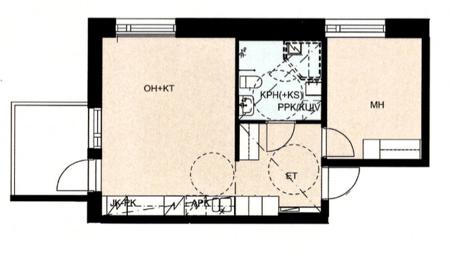 Rental Seinäjoki Uppa 2 rooms pohjakuva