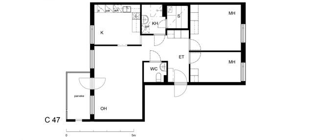 Rental Helsinki Sörnäinen 3 rooms C 47  Suvilahdenkatu 6 C 47