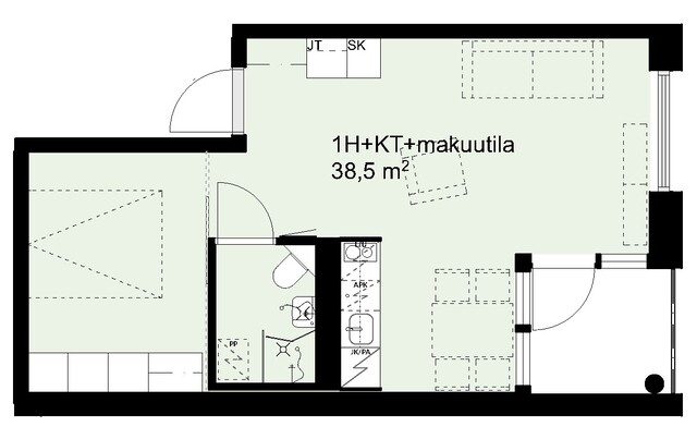 Vuokra-asunto Rovaniemi Keskusta Kaksio