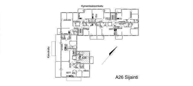 Vuokra-asunto Kotka  Yksiö A 26  Kaivokatu 12 A 26