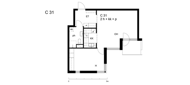 Vuokra-asunto Espoo Espoon keskus Kaksio C 31  Reviisorinkatu 3 C 31