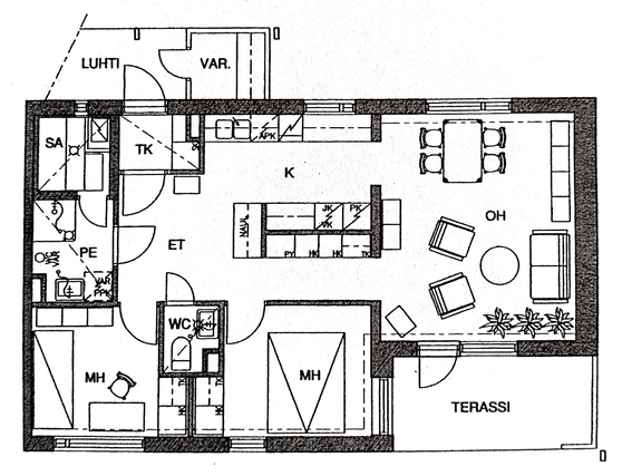 Rental Oulu Hintta 3 rooms Takapiha