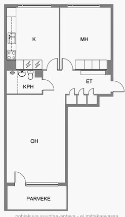 Rental Mikkeli Siekkilä 2 rooms Julkisivu etelään