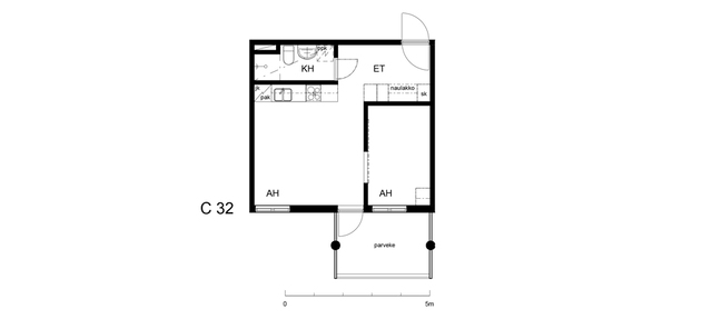 Vuokra-asunto Espoo Espoon keskus Yksiö C 32  Espoonaukio 7 C 32