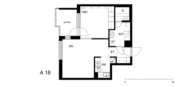 Vuokra-asunto Helsinki Vuosaari Kaksio A 18  Kaivonkatsojantie 8 A 18