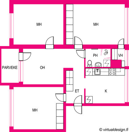 Rental Helsinki Sörnäinen 4 rooms
