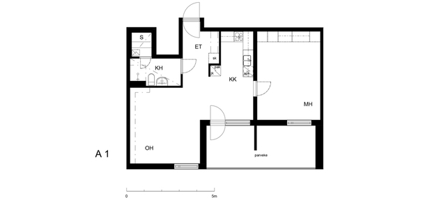 Rental Helsinki Sörnäinen 2 rooms A  1  Suvilahdenkatu 6 A 1