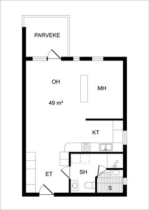 Right of occupancy apartment Jyväskylä Ylämyllyjärvi 2 rooms