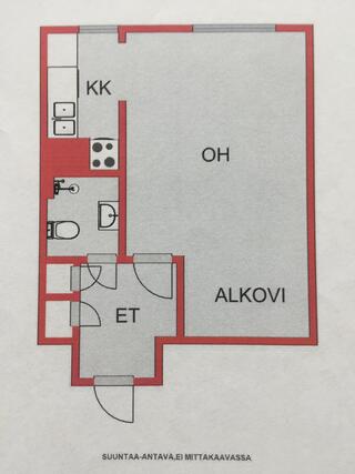 Vuokra-asunto Lohja Virkkala Yksiö pohjapiirros