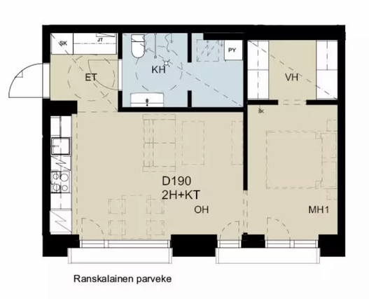 Vuokra-asunto Helsinki Keski-Pasila Kaksio