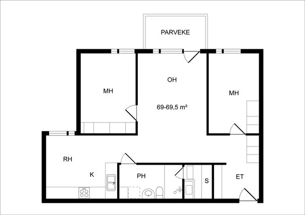 Right of occupancy apartment Jyväskylä Lutakko 3 rooms