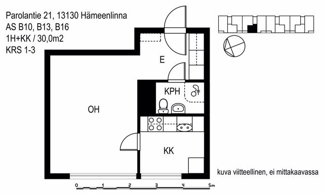 Vuokra-asunto Hämeenlinna Kauriala Yksiö