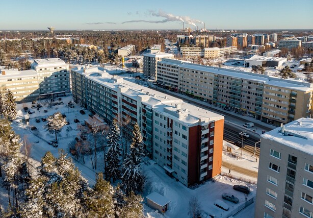 Rental Oulu Tuira 2 rooms Asunto on rauhallisella sisäpihan puolella