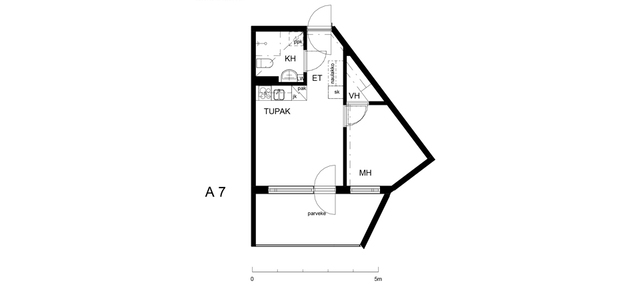 Vuokra-asunto Tampere Iidesranta Yksiö A  7  Iidesranta 6 A 7