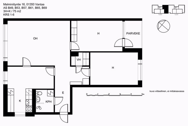 Rental Vantaa Malminiitty 3 rooms