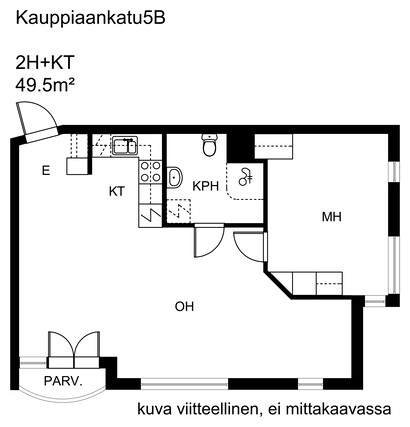 Vuokra-asunto Helsinki Katajanokka Kaksio Julkisivukuva