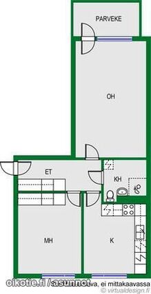 Rental Espoo Matinkylä 2 rooms Olohuone