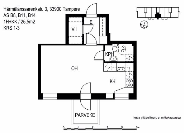 Vuokra-asunto Tampere Härmälänranta Yksiö