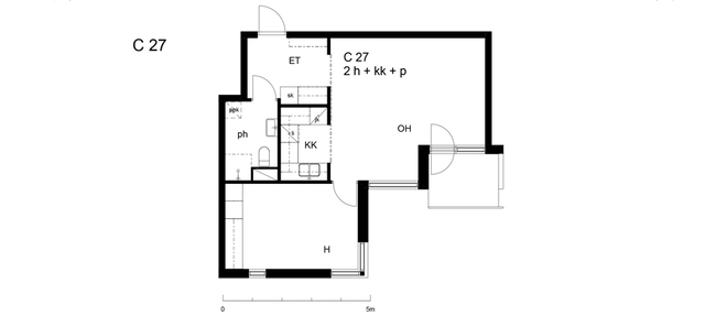 Vuokra-asunto Espoo Espoon keskus Kaksio C 27  Reviisorinkatu 3 C 27