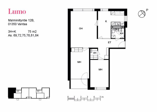 Rental Vantaa Malminiitty 3 rooms