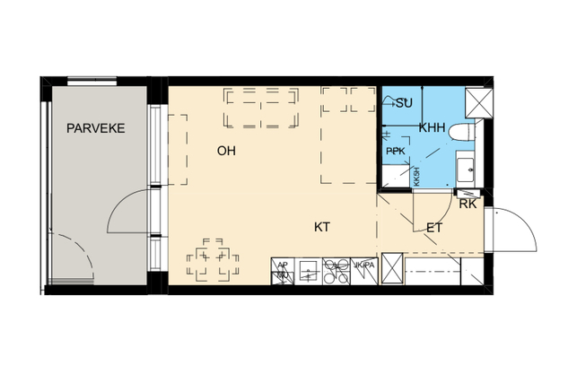 Rental Espoo Matinkylä 1 room Parveke