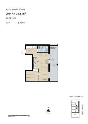 Rental Kuopio Keskusta 2 rooms Pohjakuva