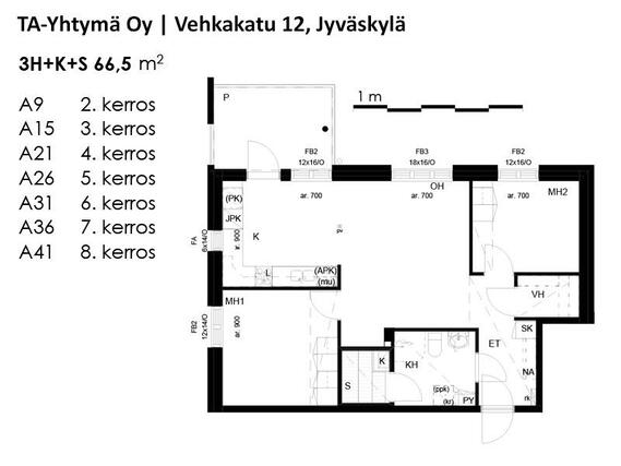 Vuokra-asunto Jyväskylä Savela 3 huonetta