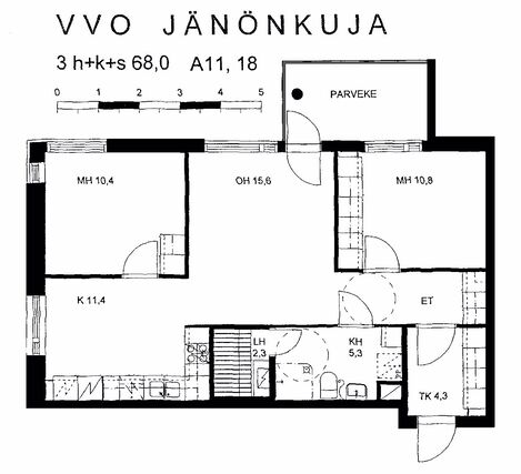 Vuokra-asunto Oulu Hiironen 3 huonetta