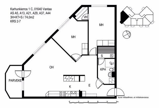 Rental Vantaa Pähkinärinne 3 rooms