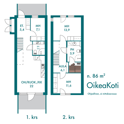 Vuokra-asunto Vantaa Rajakylä 4 huonetta Tilava keittiö, jossa integroitu astianpesukone.