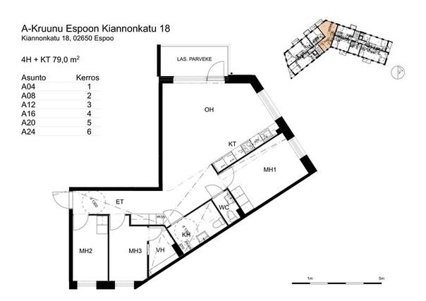 Vuokra-asunto Espoo Leppävaara 4 huonetta