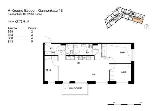 Vuokra-asunto Espoo Leppävaara 4 huonetta