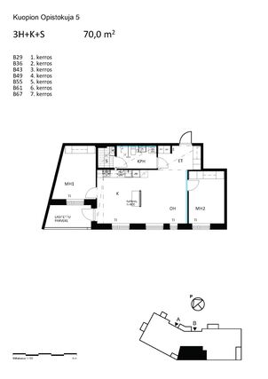 Right of occupancy apartment Kuopio Hatsala 3 rooms