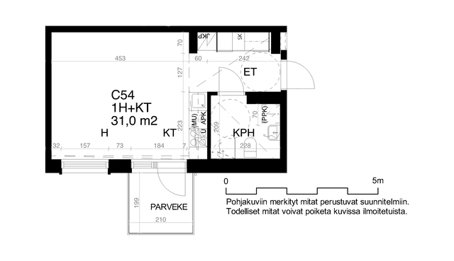 Rental Tuusula Hyrylä 1 room C 54  Rykmentin puistotie 15 C 54